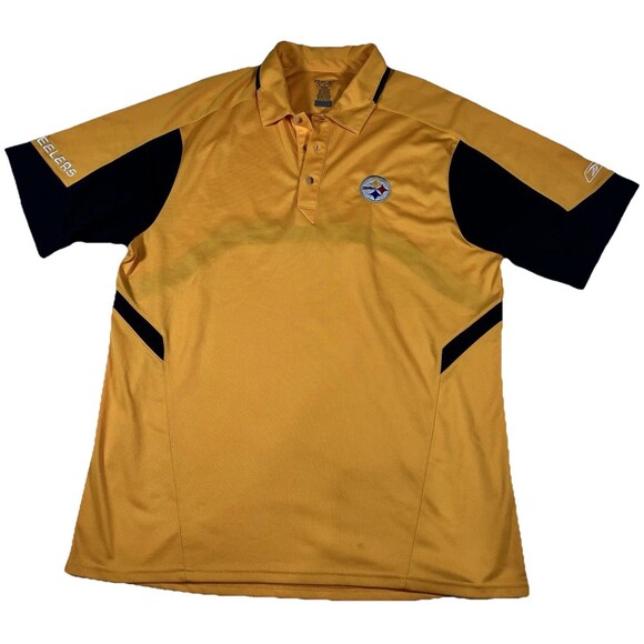 Reebok Other - RBX Pittsburgh Steelers Short Sleeve Polo Mens XL Yellow/Black Embroidered Logo